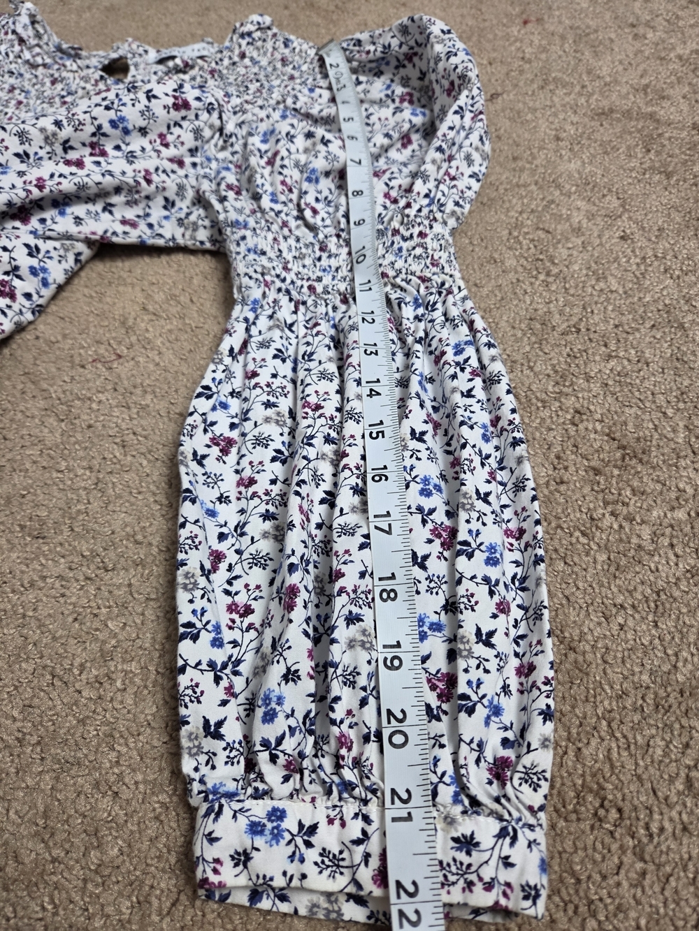 English Factory White Multi Floral Smocked Yoke Blouse - Picture 8 of 8